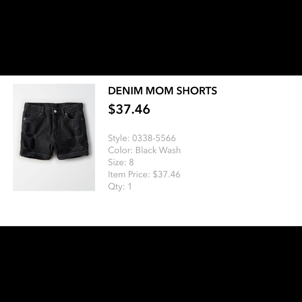 Black denim mom shorts distressed